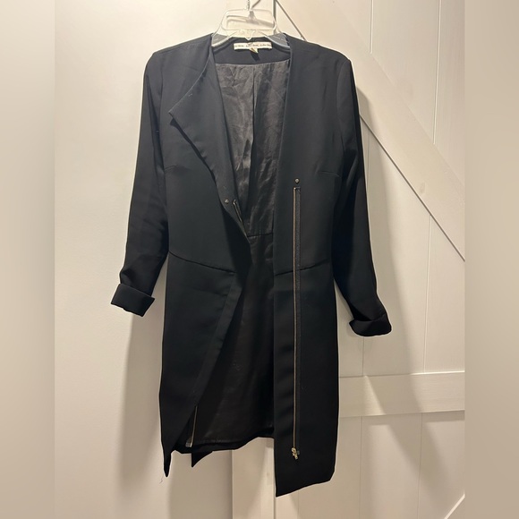 &Other Stories Black Trench Coat with Zipper Detail. Size 8 - Picture 1 of 4